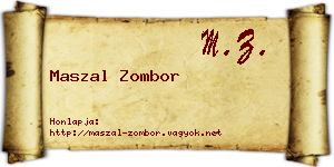 Maszal Zombor névjegykártya